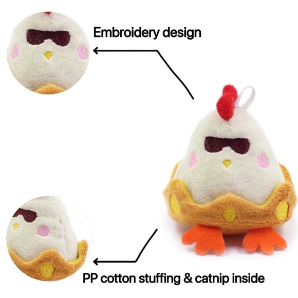 NWT Catnip and crinkle paper bite-resistant plush cat toys - package of 2 - Picture 3 of 7